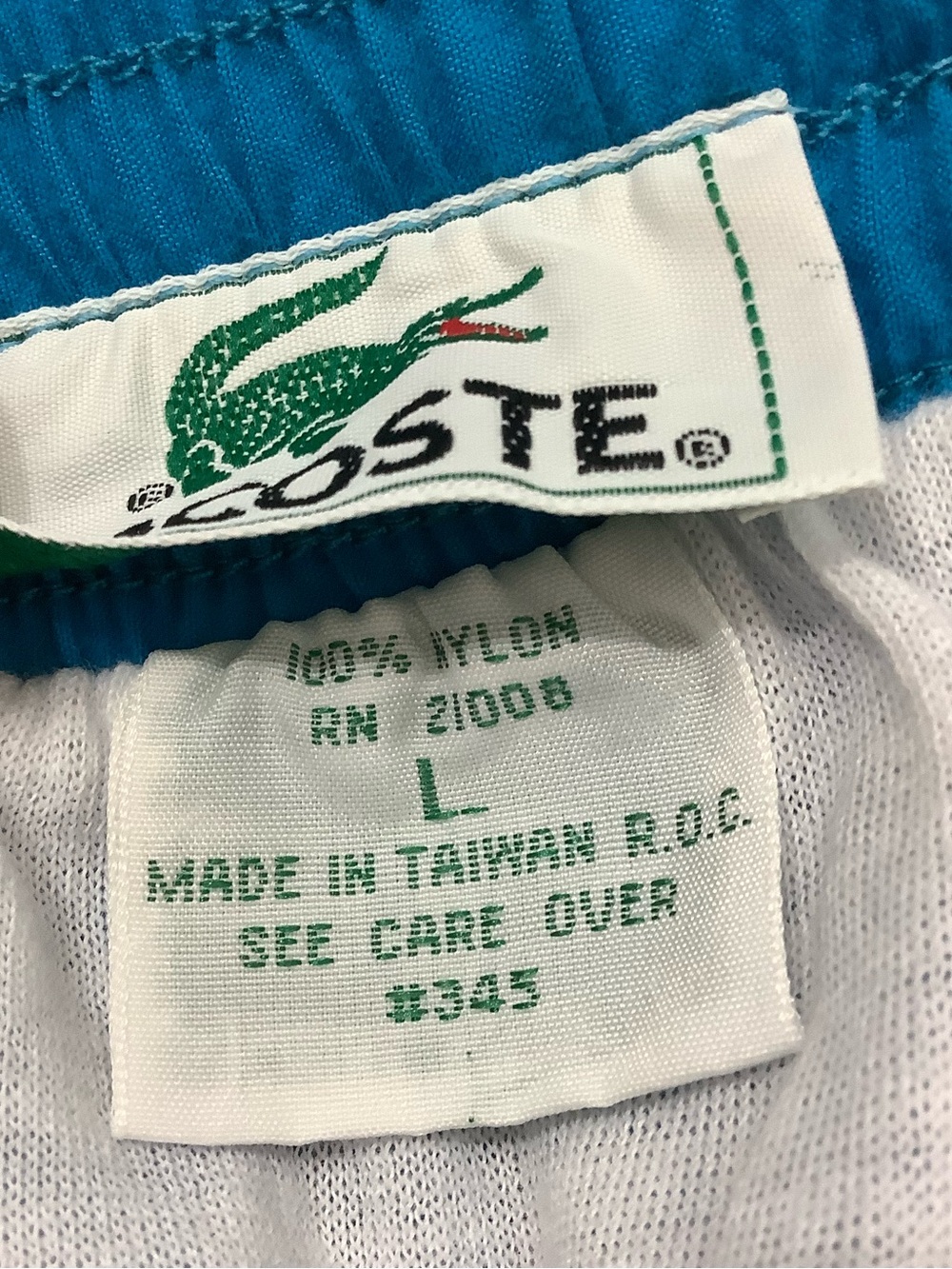 Lacoste Vintage Y2K Blue Men's Swim Shorts w/ Brief Liner - Picture 5 of 7